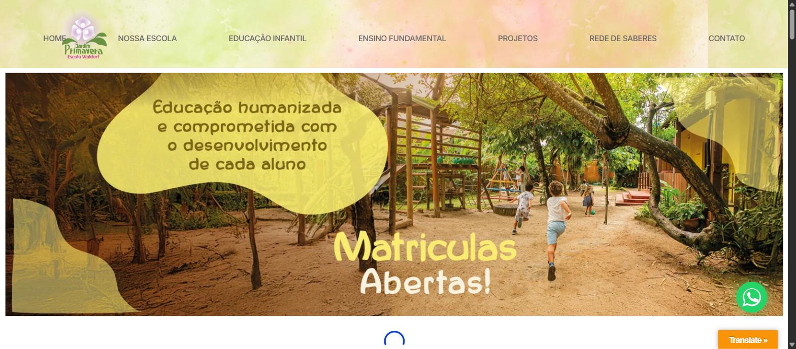 Captura da página inicial de jardimprimavera.com.br